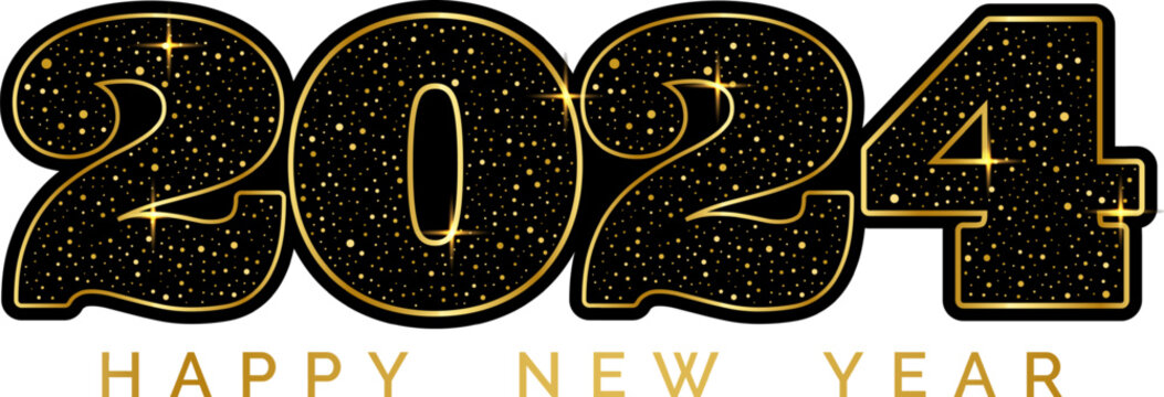 Trendy 2024 number with a shiny glitter effect.
Artistic graphic element vector.