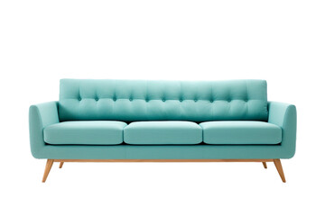 Scandinavian Tapered Leg Sofa, transparent background, isolated image, generative AI