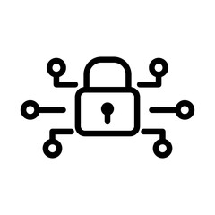 Padlock for security protection, and access protection to the entire system. Icon about digital security system