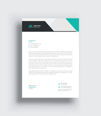 Creative Letterhead Employee Identity Design, Clean and professional corporate company business letterhead template design - obrazy, fototapety, plakaty