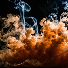 a high quality Artistic colored smoke on black background
