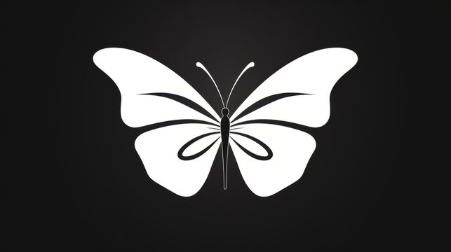 graceful black butterfly silhouettes on clean white background – elegant decorative design element, side view vector icon