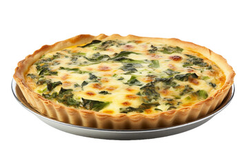 Spinach Quiche, transparent background, isolated image, generative AI