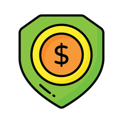Get this visually appealing vector of financial security, ready to use icon of secure investment