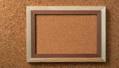 Fototapeta premium コルクボード。コルクフレーム。木枠。ナチュラル背景。cork board. cork frame. Wood frame. Natural background.