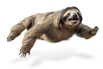 Cute sloth isolated on a white background. - obrazy, fototapety, plakaty