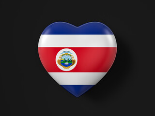 Fototapeta premium Costa Rica heart flag