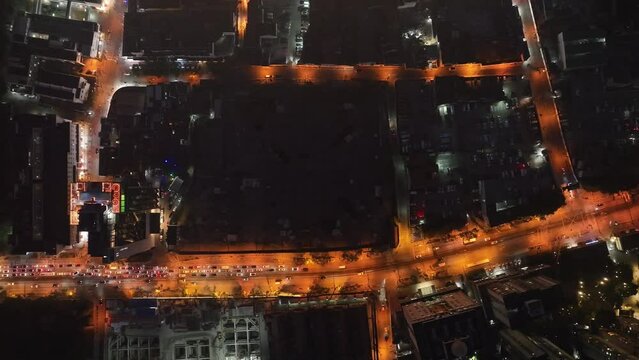 Top down view of Shanghai at night