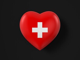 Switzerland heart flag