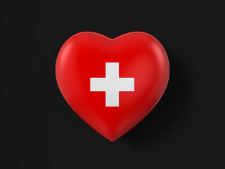 Obraz premium Switzerland heart flag