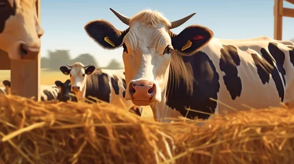 Foto op Plexiglas a cow standing in a field © EDWAS
