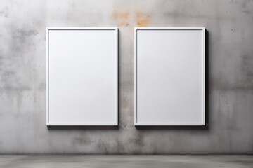 two white frames on a wall