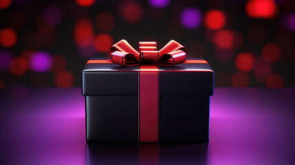 Gift box on dark festive background