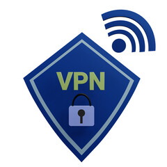 3 D illustration of VPN icon