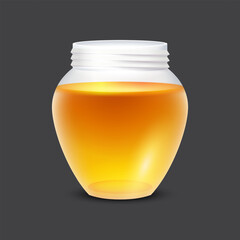 Narutal honey jar design vector. Honey jar pot glass design vector