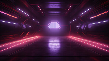 Modern Sci Fi Neon Laser Purple