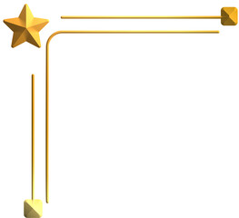 gold border corner 3d