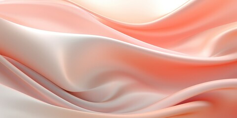 A peach silk with a pink overlay isolated on a white background, in the style of futuristic chromatic waves, georg jensen, dark white and light beige, rendered in cinema4d