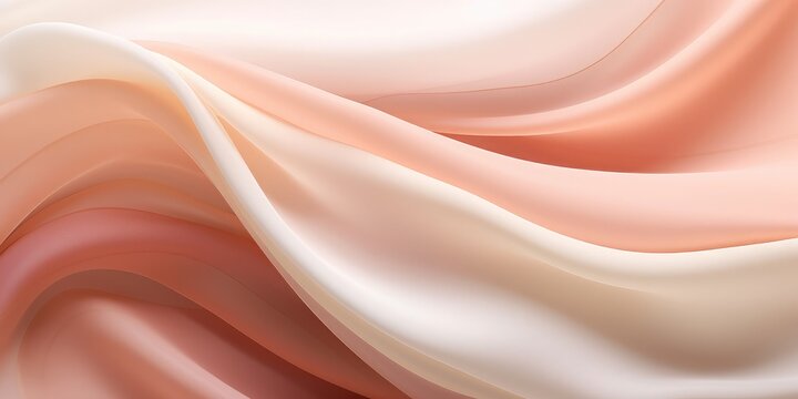 A peach silk with a pink overlay isolated on a white background, in the style of futuristic chromatic waves, georg jensen, dark white and light beige, rendered in cinema4d, 