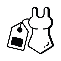 Women dress with price tag vector design, concept of shopping and ecommerce icon