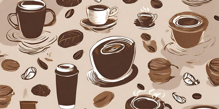 coffee seamless pattern