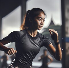 Athlete in the Gym Showing Determination While Exercising