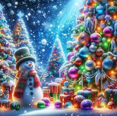 Christmas tree and decorations