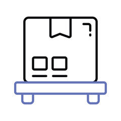 Box on a pallet, vector of logistics collection, cargo box pallet icon