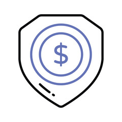 Get this visually appealing vector of financial security, ready to use icon of secure investment