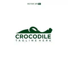 Fototapeten Crocodile logo, crocodile reptile, vicious crocodile predator vector © nurvika