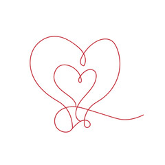 Drawn heart on white background. Valentine's Day celebration