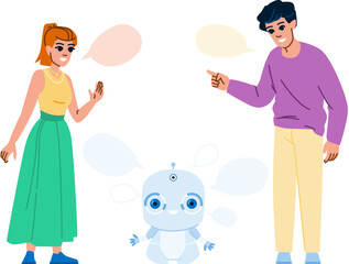 voice ai personal assistant vector. smart intelligence, network artificial, intelligence speech voice ai personal assistant character. people flat cartoon illustration