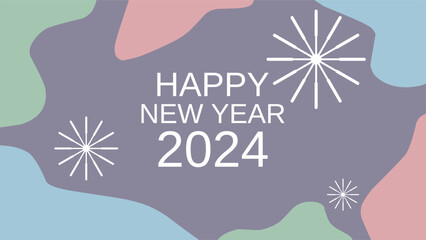 Happy new year 2024 background. New year vector background for event, festival, card or decoration. Background for new year celebration in december