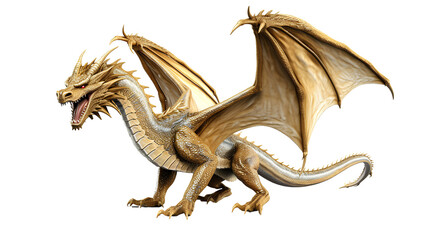 Dragon on transparent background PNG for decorating projects - obrazy, fototapety, plakaty