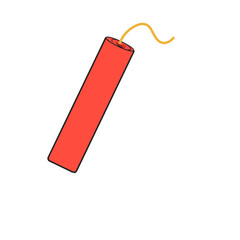 Red Dynamite Stick Vector Illustration 