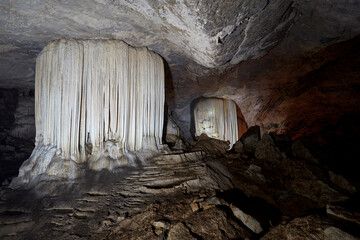 Stalactite and Stalagmite in the cave
