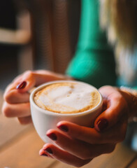 A cup of Italian-style coffee with milk ideal for the Christmas season