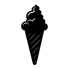 "Delightful Simple Pictogram Icon of Ice Cream, Elegantly Crafted to Capture the Essence of Summer Treats in a Chic and Minimalist Design."