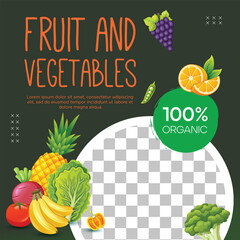 Organic and healthy food social media post