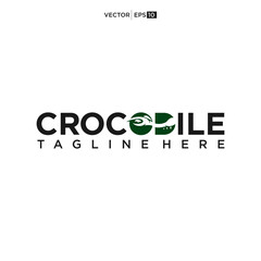 Crocodile logo, crocodile reptile, vicious crocodile predator vector