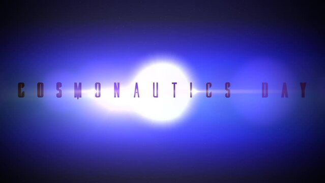Cosmonautics Day with vibrant blue light shining amidst darkness, emanating from the center. The image intrigues with its beauty, but the meaning remains ambiguous