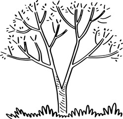 decoration hand drawn tree illustration.