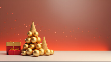 red christmas background for chinese new year or  3D style christmas for the cover of website banner or card 