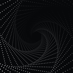 Vector dynamic spiral web halftone dotted pattern background