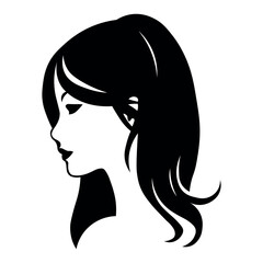 Girl black icon on white background