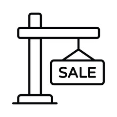 Check this admirable icon of sale signboard hanging on the pole, Vector illustration