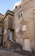 An old house in the Stari Grad historic centre of the coastal town of Novi Vinodolski, Primorje-Gorski Kotar County, Croatia
