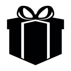 Gift black icon on white background