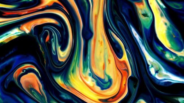 Abstract Colorful Paint Ink Artistic Movement on Milk and Water V2