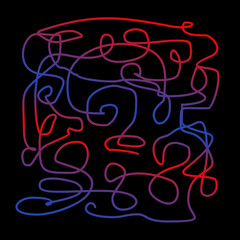 Abstract monoline scribble artwork. Can be used for illustrations, fashion patterns, clothing motifs, wallpaper and other design elements.